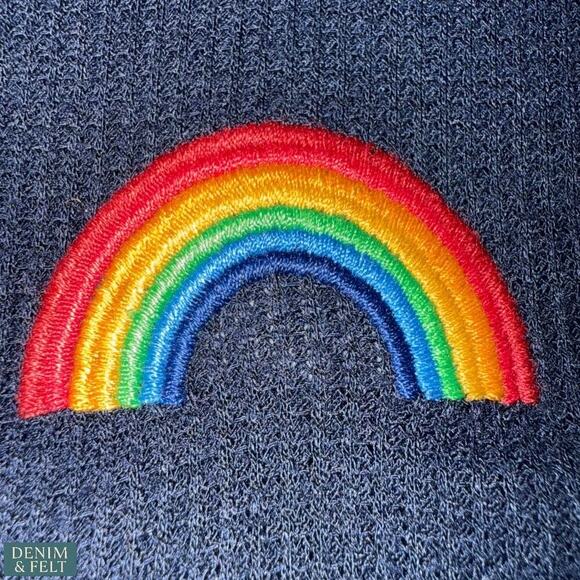 Aviator Nation Rainbow Waffle Thermal Lounge Set Base Layer Navy Pants & Top - Picture 7 of 16